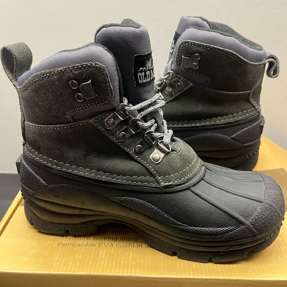 Women’s suede leather boots - black- size 6